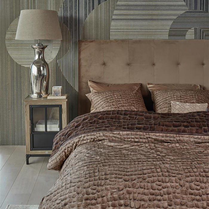 Rivièra Maison Croco Dekbedovertrek 200 x 220 cm - Bruin