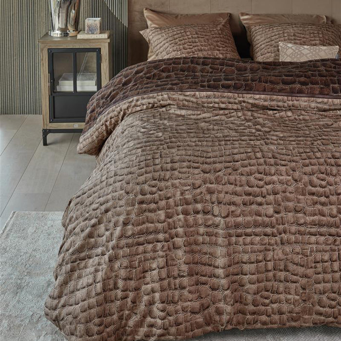 Rivièra Maison Croco Dekbedovertrek 240 x 220 cm - Bruin