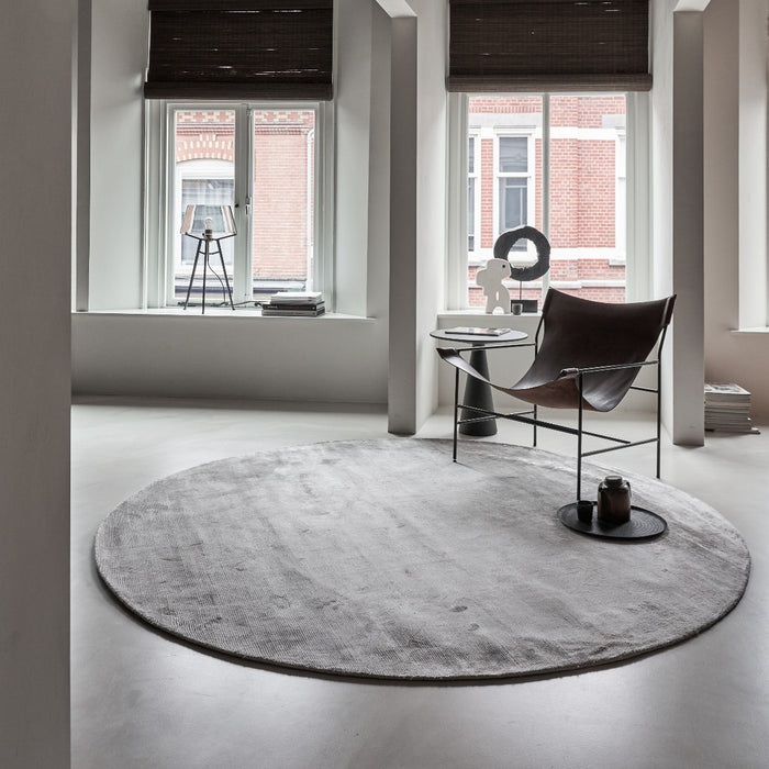 Interieur05 Vloerkleed Felva Zilver|Grijs Rond Viscose 220 cm