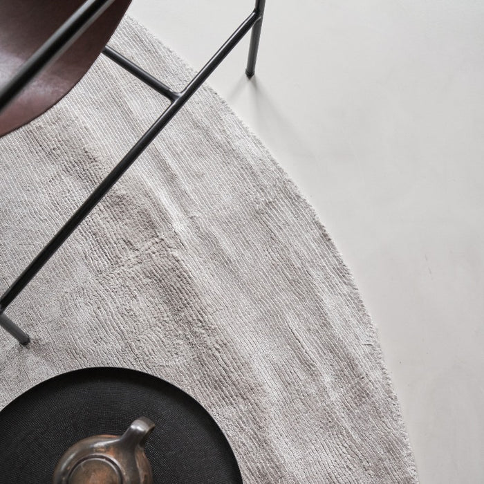 Interieur05 Vloerkleed Felva Zilver|Grijs Rond Viscose 220 cm