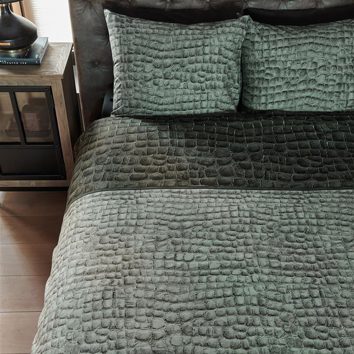 Rivièra Maison Croco Dekbedovertrek 240 x 220 cm - Groen