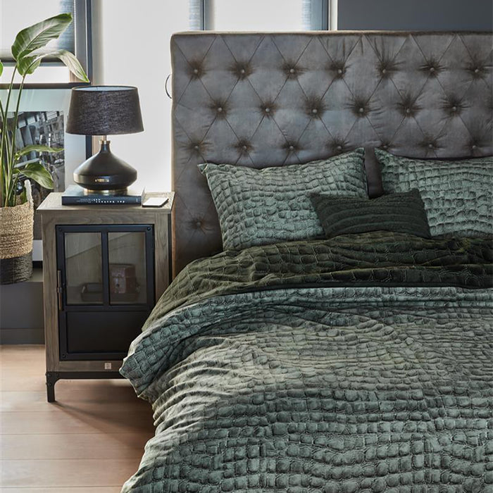 Rivièra Maison Croco Dekbedovertrek 240 x 220 cm - Groen