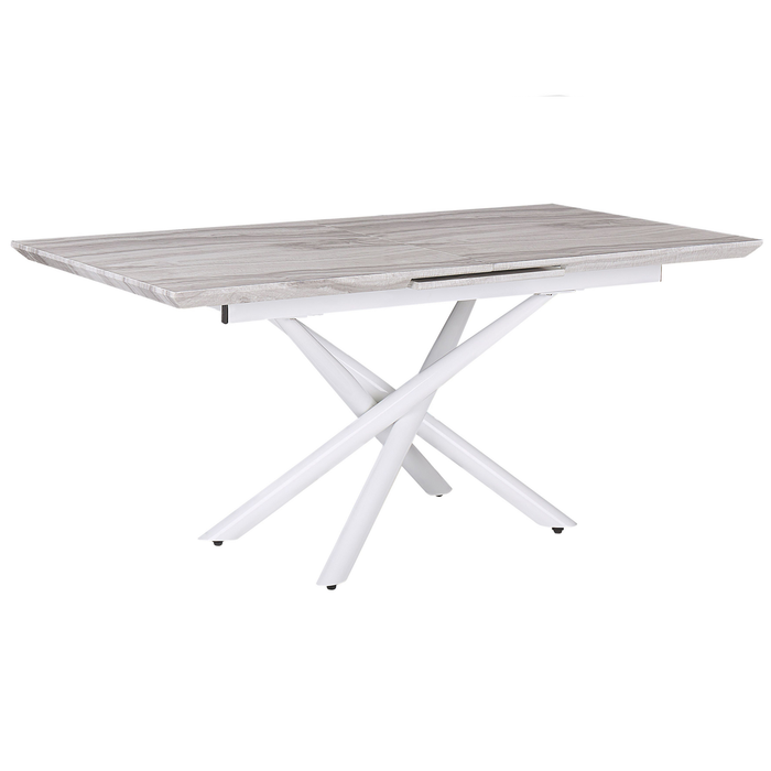 Beliani-MOIRA -Uitschuifbare eettafel-Wit-90 x 160|200 cm-MDF