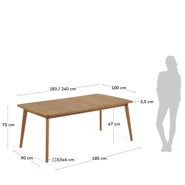 Kave Home Gaby Uitschuifbare Tuintafel