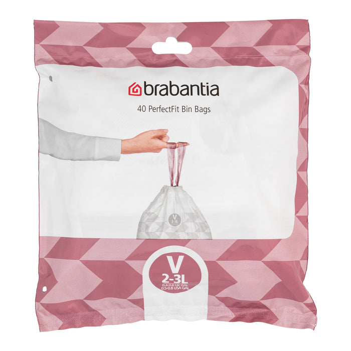 Brabantia Type V PerfectFit Afvalzak Dispenser 2-3 Liter - 40 Zakken
