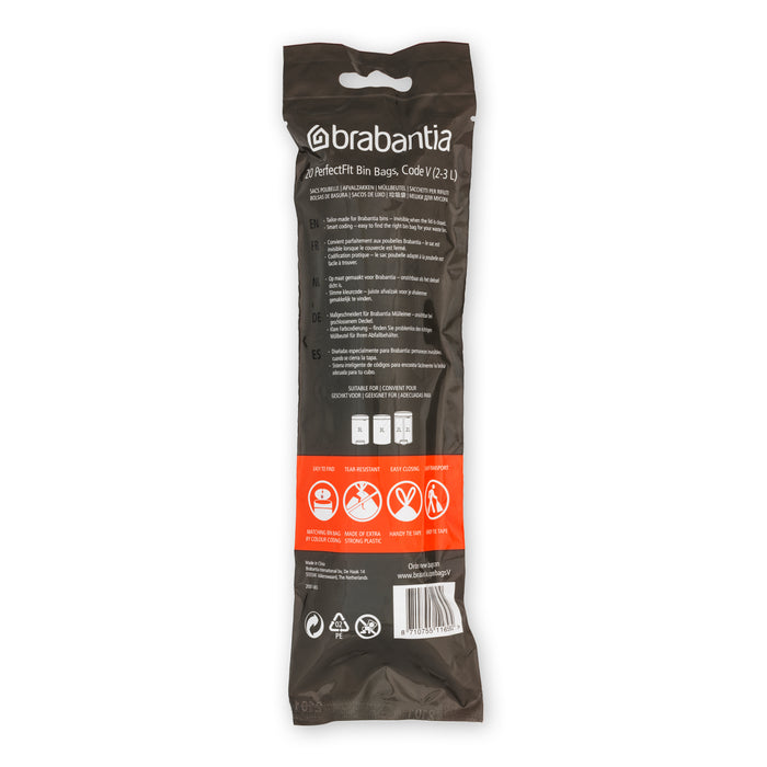 Brabantia Type V PerfectFit Jaarverpakking Afvalzak 2-3 Liter - 200 Stuks