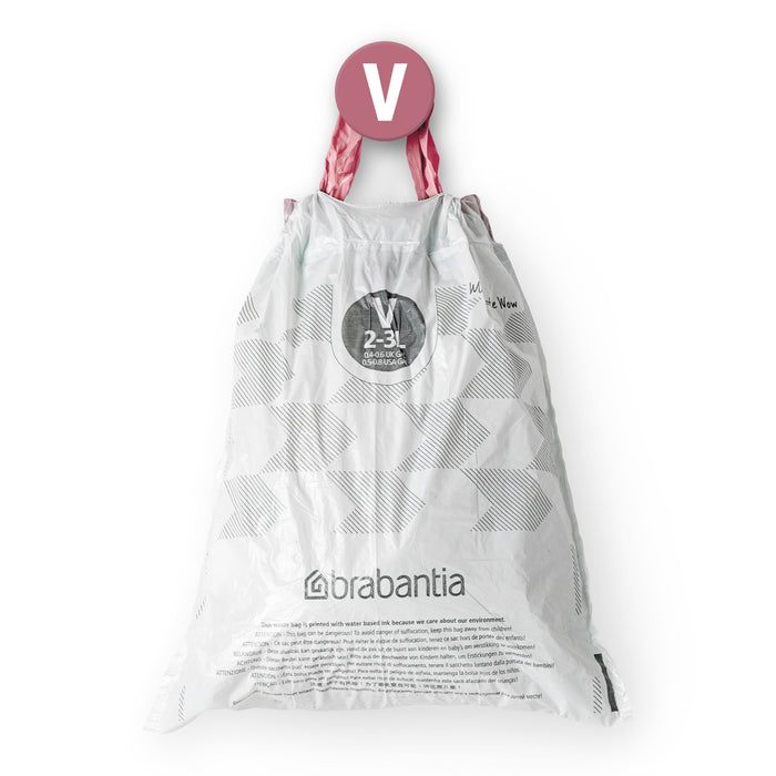 Brabantia Type V PerfectFit Jaarverpakking Afvalzak 2-3 Liter - 200 Stuks