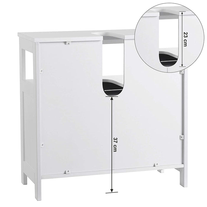 Wastafel onderkast - wastafelmeubel wit - dubbele deur - 60x30x60