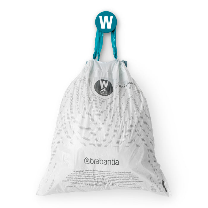 Brabantia Type W PerfectFit Jaarverpakking Afvalzak 5 Liter - 200 Stuks