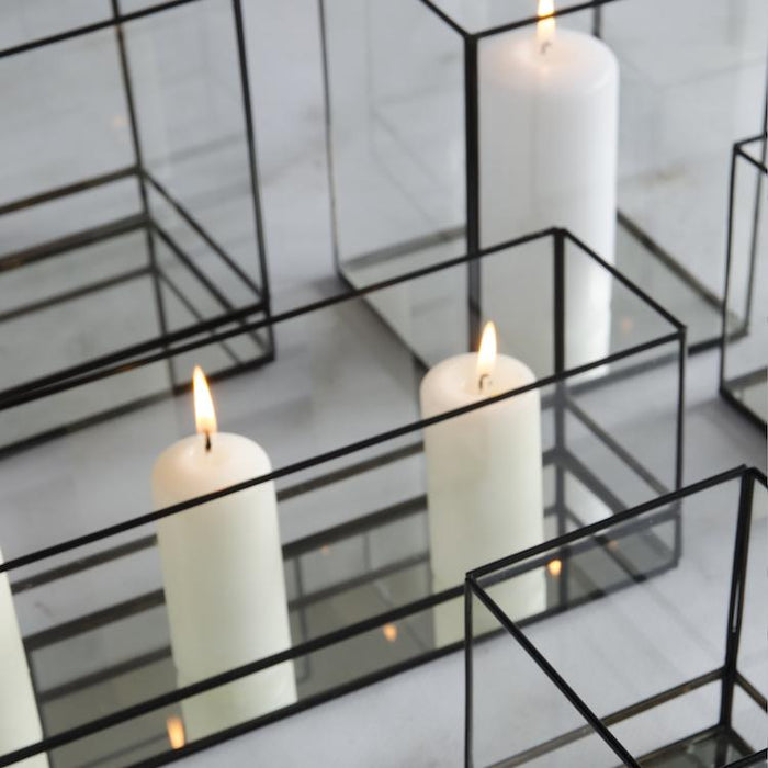 Home Delight - Windlicht Jolie zwart 13x13x17cm