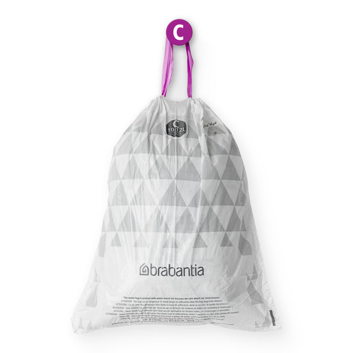 Brabantia Type C PerfectFit Jaarverpakking Afvalzak 10-12 Liter - 200 Stuks