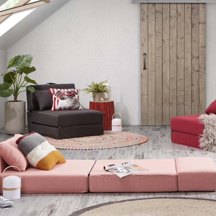 Kave Home Arty Poef Eenpersoonsbed Grijs