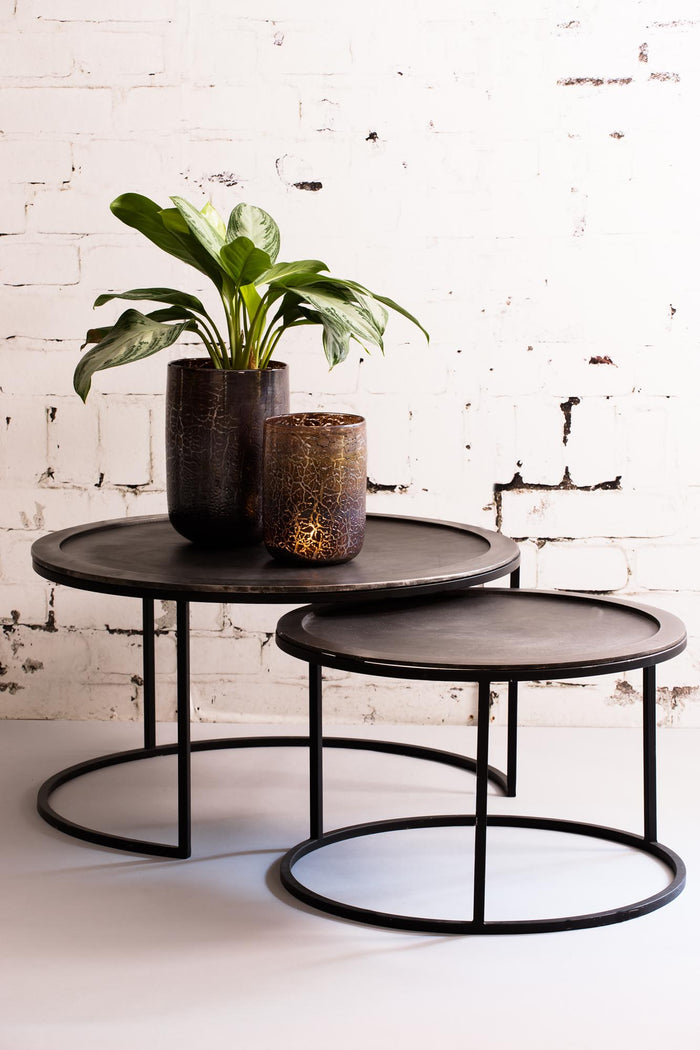 Light & Living TALCA  Salontafel Antiek-lood Deep edge Set van 2 XL