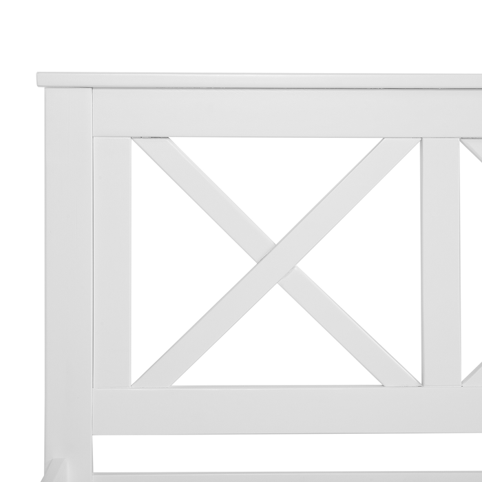 Beliani - TANNAY - Tweepersoonsbed - Wit - 160 x 200 cm - Dennenhout