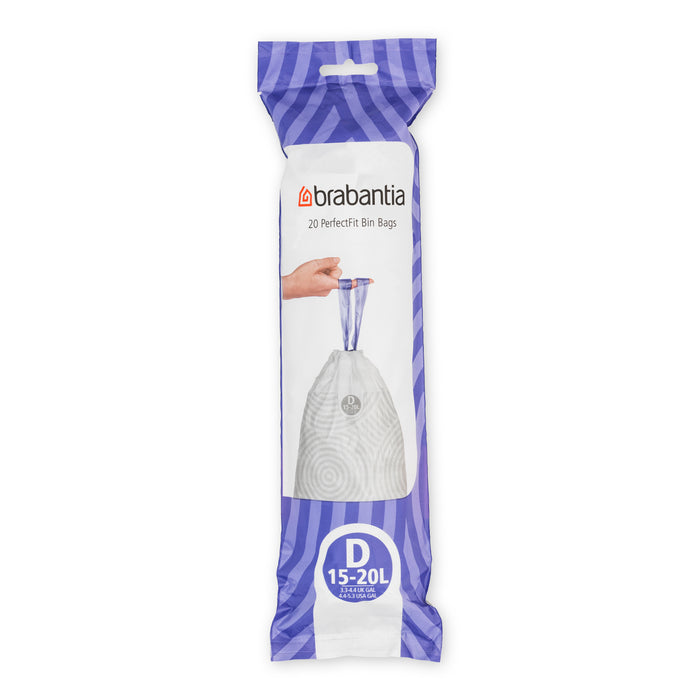 Brabantia Type D PerfectFit Jaarverpakking Afvalzak 15-20 Liter - 120 Stuks