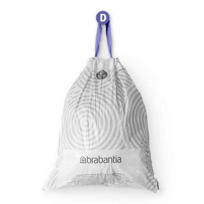 Brabantia Type D PerfectFit Jaarverpakking Afvalzak 15-20 Liter - 120 Stuks