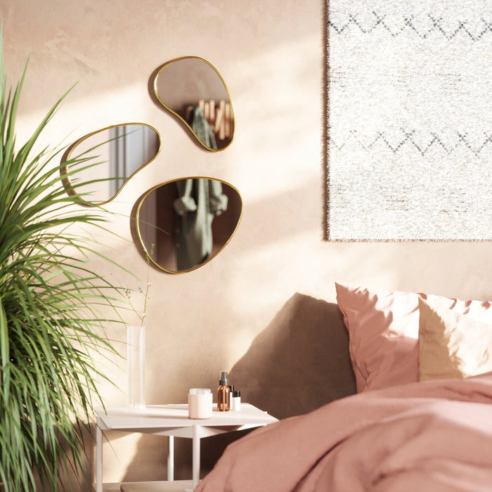 Umbra Hubba Pebble Spiegel - Set van 3 - Brass