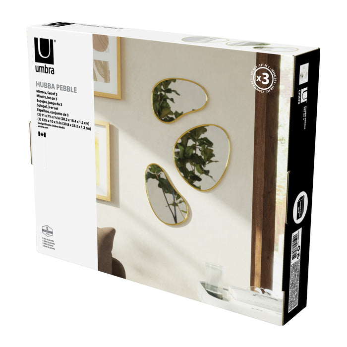 Umbra Hubba Pebble Spiegel - Set van 3 - Brass