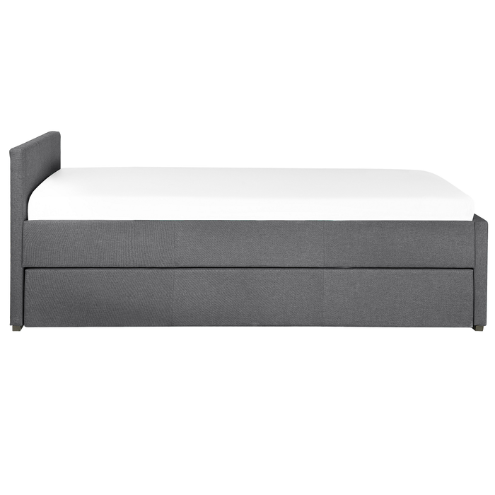 Beliani-MARMANDE-Onderschuifbed-Donkergrijs-90 x 200 cm-Polyester