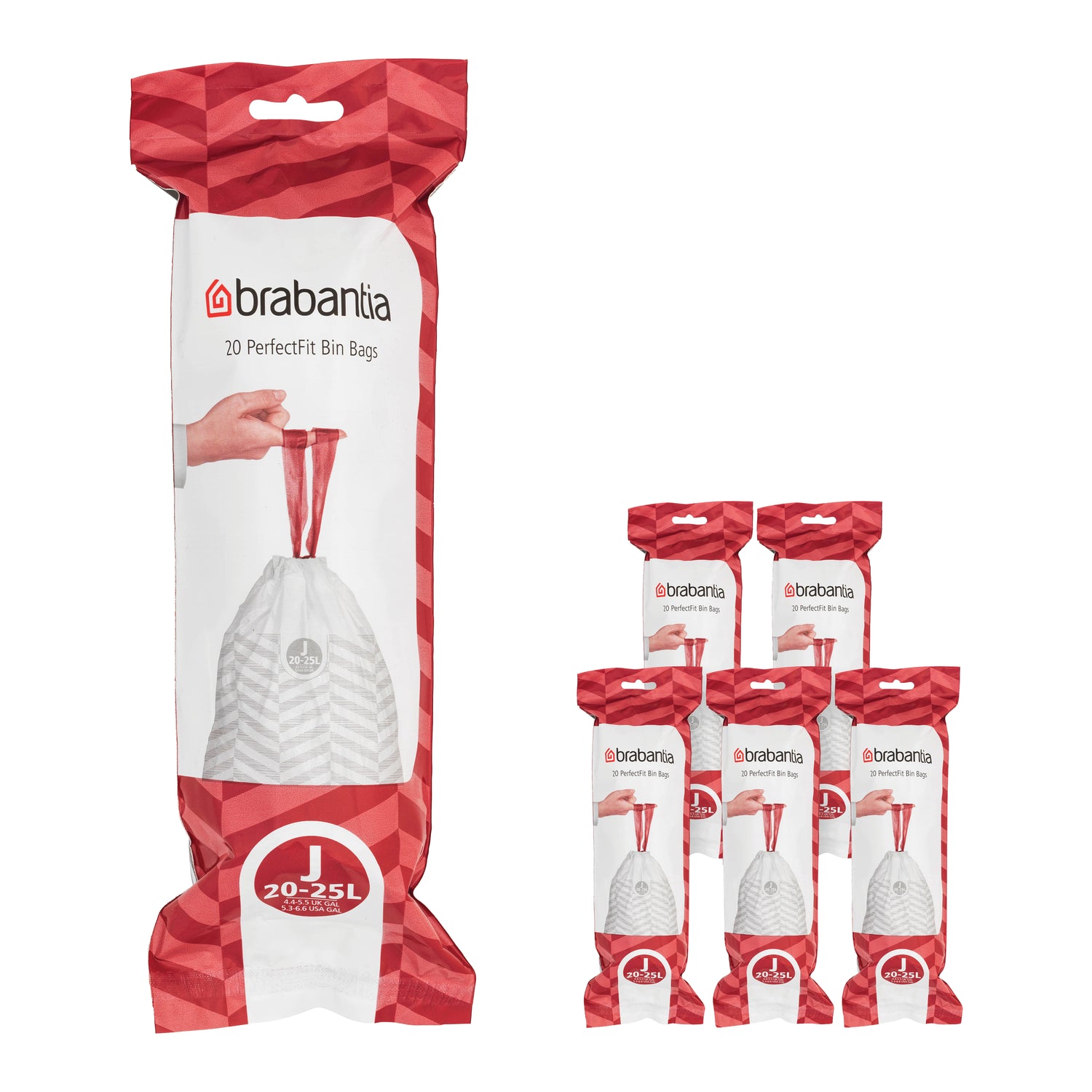 Brabantia Type J PerfectFit Jaarverpakking Afvalzak 20-25 Liter - 120 Stuks