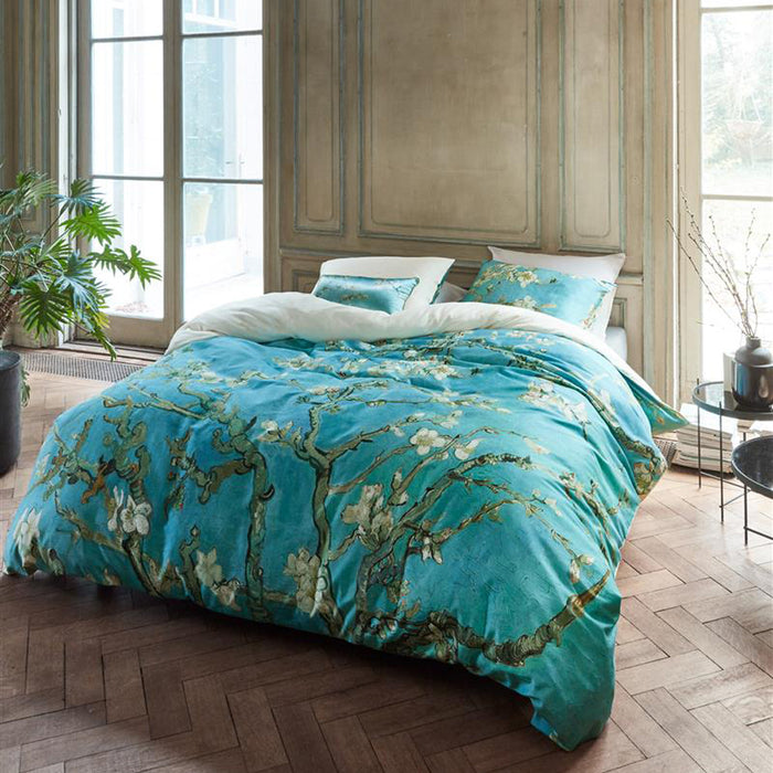 Beddinghouse x Van Gogh Museum Almond Blossom Dekbedovertrek 240 x 200|220 cm - Blauw