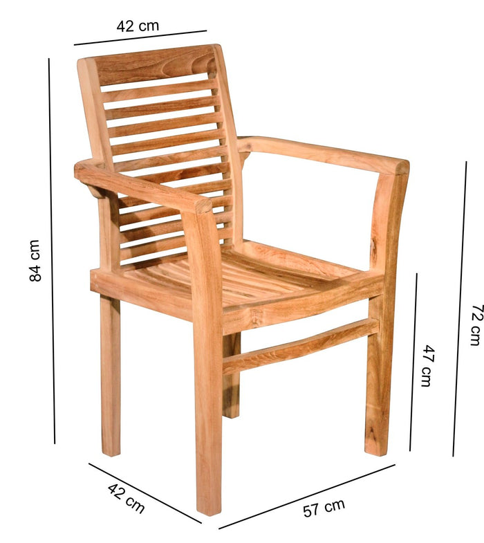 Teakea Stapelbare Teak Tuinstoel Set van 4