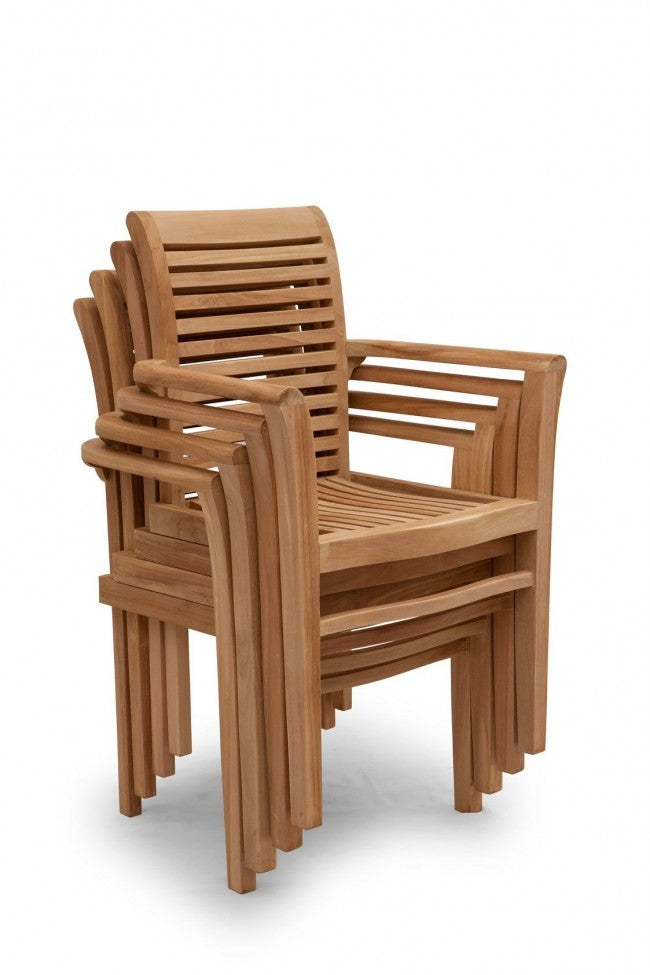 Teakea Stapelbare Teak Tuinstoel Set van 4