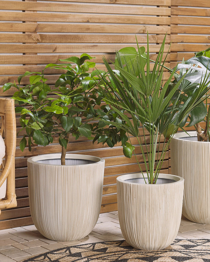 Beliani - CHIOS - Bloempot binnenbak - Wit - Polyresin