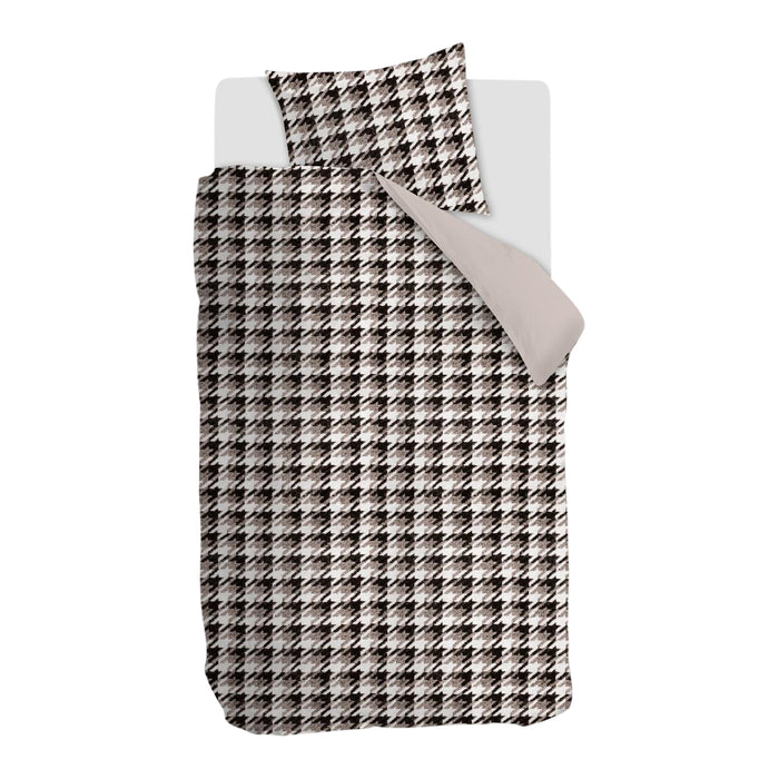 Rivièra Maison Pied de Poule Dekbedovertrek 140 x 220 cm - Zand