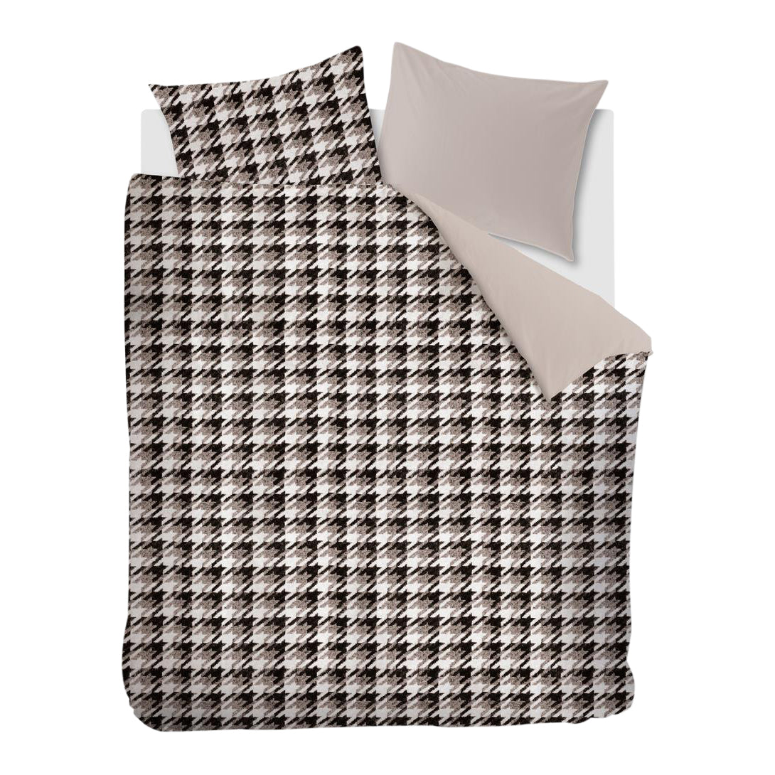 Rivièra Maison Pied de Poule Dekbedovertrek 240 x 220 cm - Zand