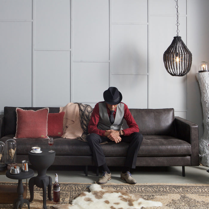 WOOOD Rodeo Classic 3-zitsbank - Eco-leder -  Zwart