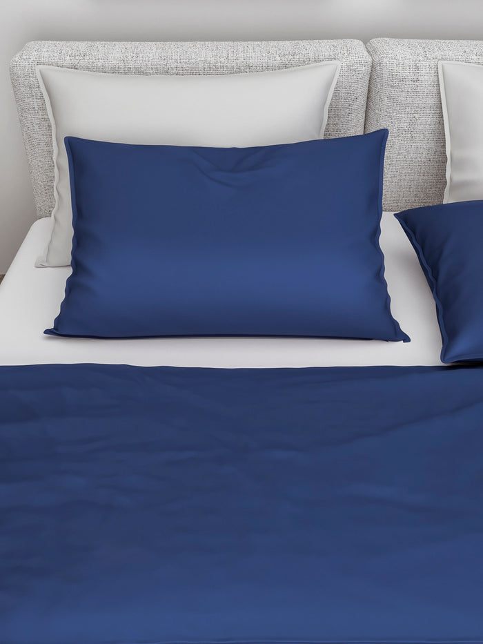 Zo Home Dekbedovertrek Katoen Satijn Satinado Uni - evening blue