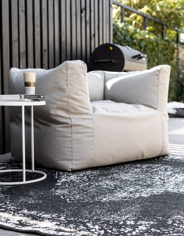 Eva Interior Buitenkleed Rond Sage - Zwart - dubbelzijdig  200cm