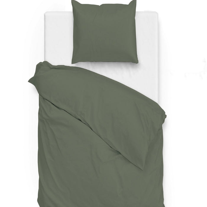 Zo Home Satinado Dekbedovertrekset Uni Katoen Satijn - army green