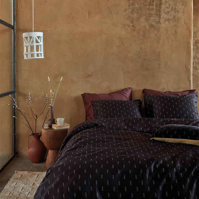 vtwonen Crops Dekbedovertrek 240 x 220 cm - Donkerrood