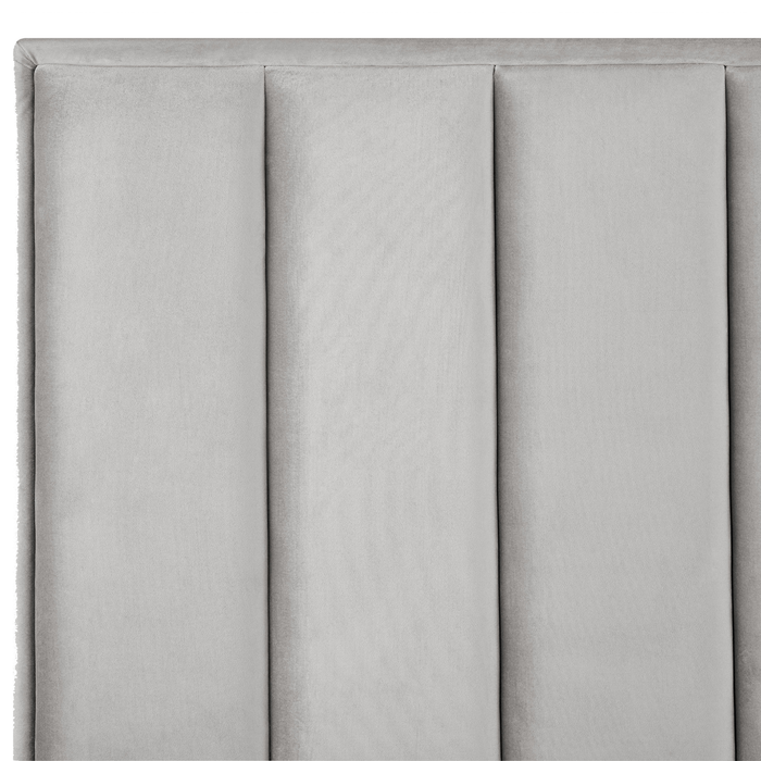 Beliani-SEZANNE -Bed met opbergruimte-Lichtgrijs-140 x 200 cm-Fluweel