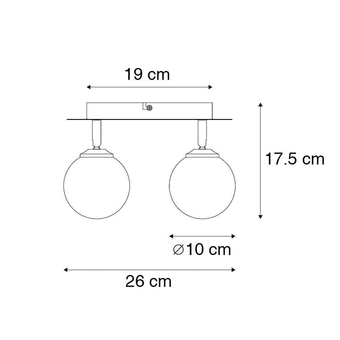QAZQA Spot goud 2-lichts verstelbaar met smoke glass - Athens