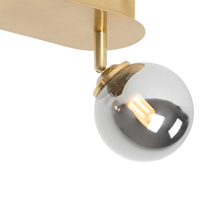 QAZQA Spot goud 2-lichts verstelbaar met smoke glass - Athens