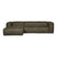 WOOOD Bean Hoekbank met Chaise Longue Links - Eco-leder - Army Green