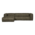 WOOOD Bean Hoekbank met Chaise Longue Links - Eco-leder - Army Green