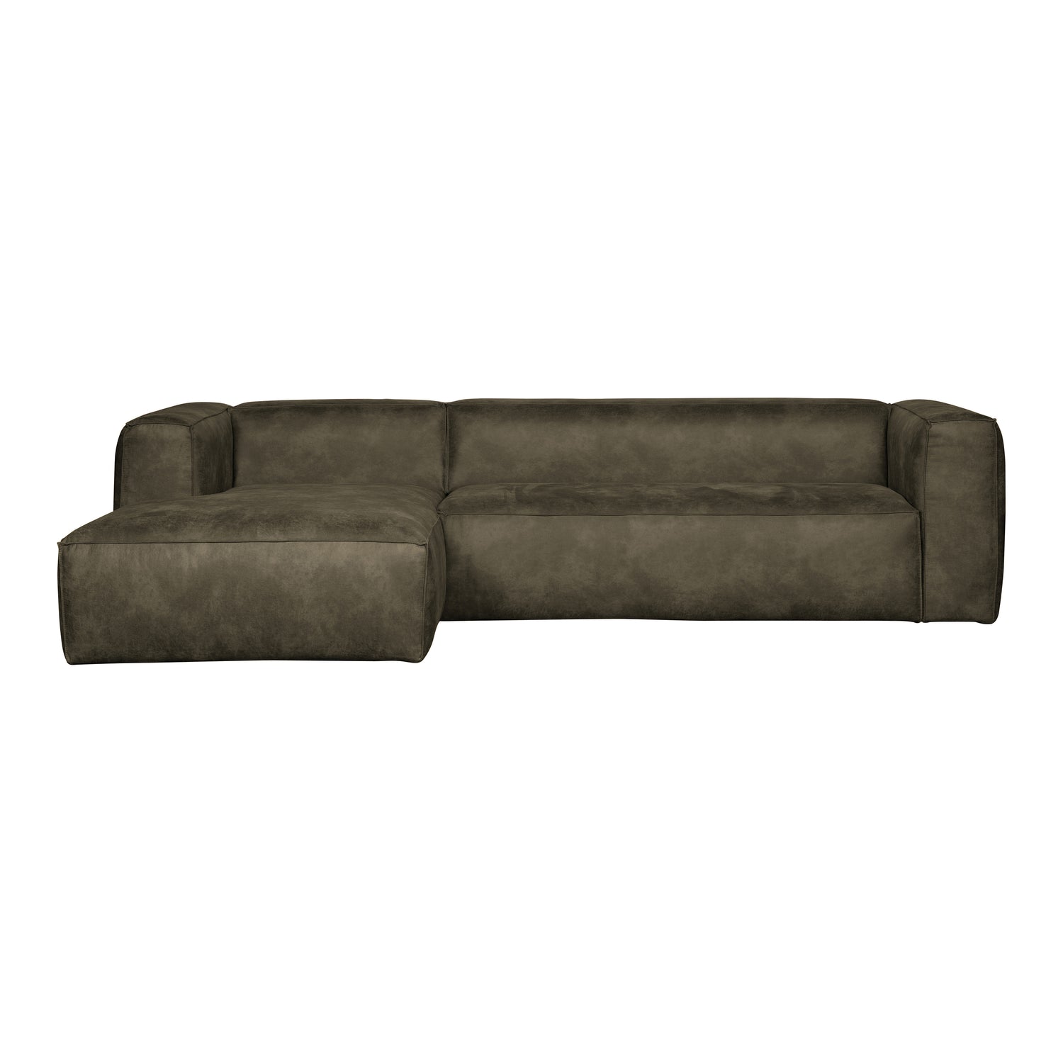 WOOOD Bean Hoekbank met Chaise Longue Links - Eco-leder - Army Green