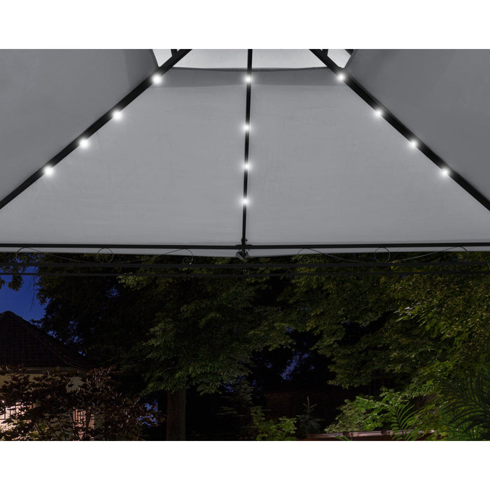 Luxe Stalen Paviljoen met LED-verlichting op zonne-energie - Grijs