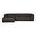 WOOOD Bean Hoekbank met Chaise Longue Links - Eco-leder - Zwart