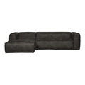 WOOOD Bean Hoekbank met Chaise Longue Links - Eco-leder - Zwart