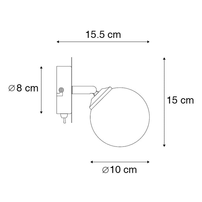 QAZQA Landelijke spot goud verstelbaar met smoke glas - Athens