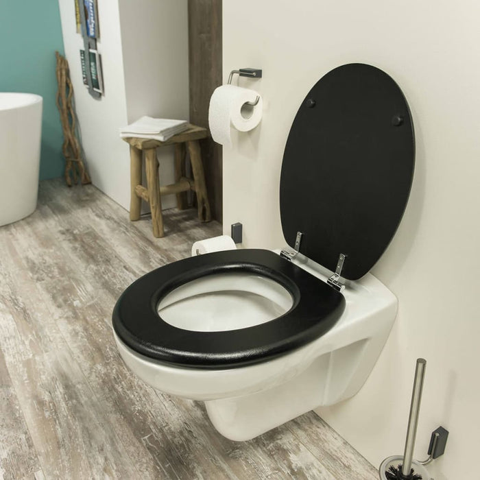 Tiger Toiletbril Leatherlook MDF zwart 252540746
