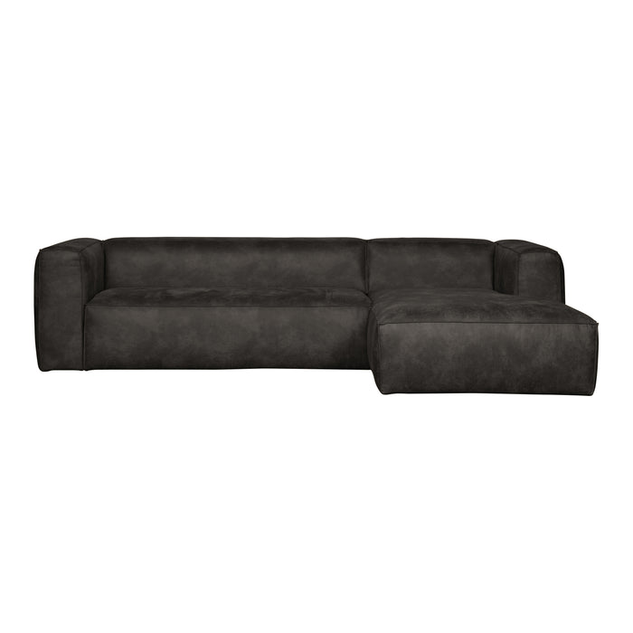 WOOOD Bean Hoekbank met Chaise Longue Rechts - Eco-leder - Zwart