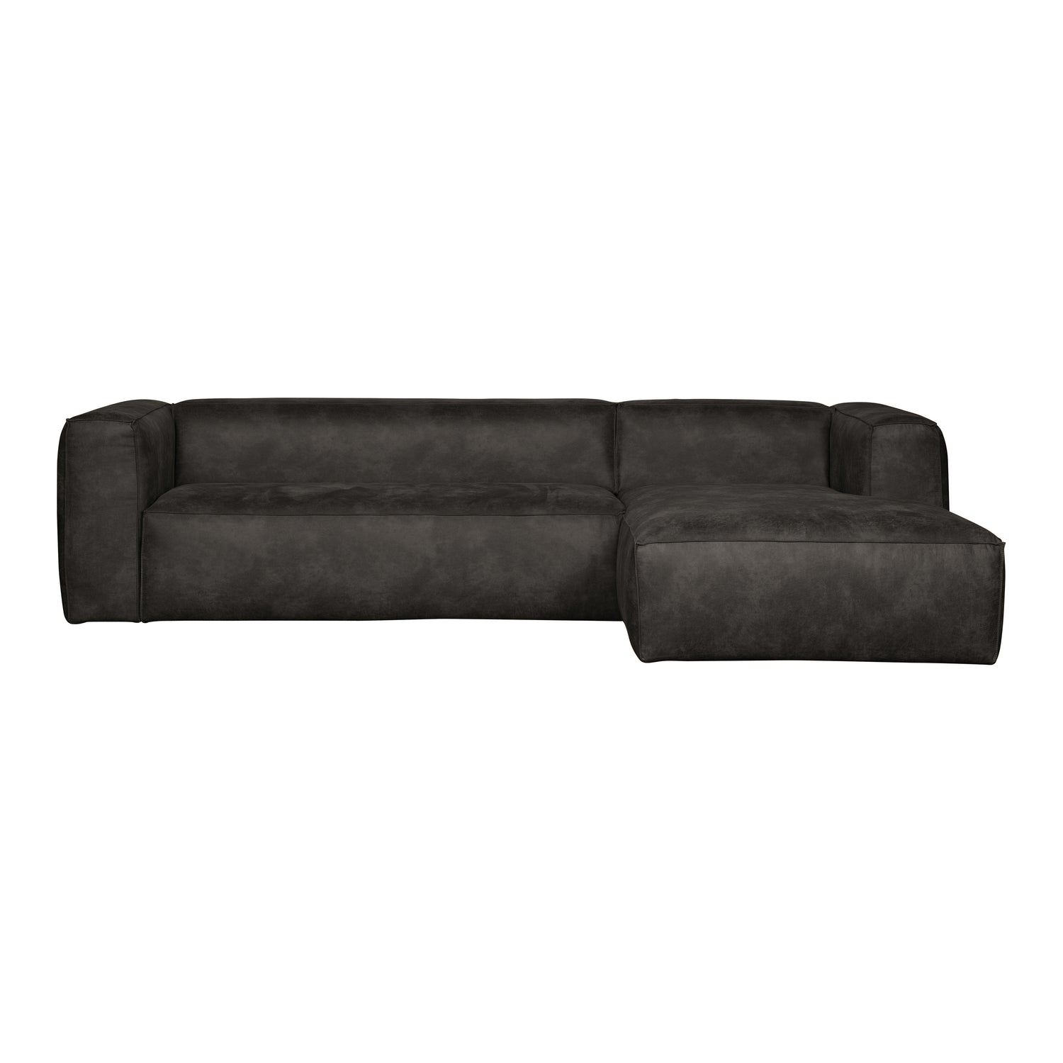 WOOOD Bean Hoekbank met Chaise Longue Rechts - Eco-leder - Zwart