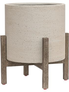 Pottery Pots Max S beige washed 44 cm cilinder bloempot op poten