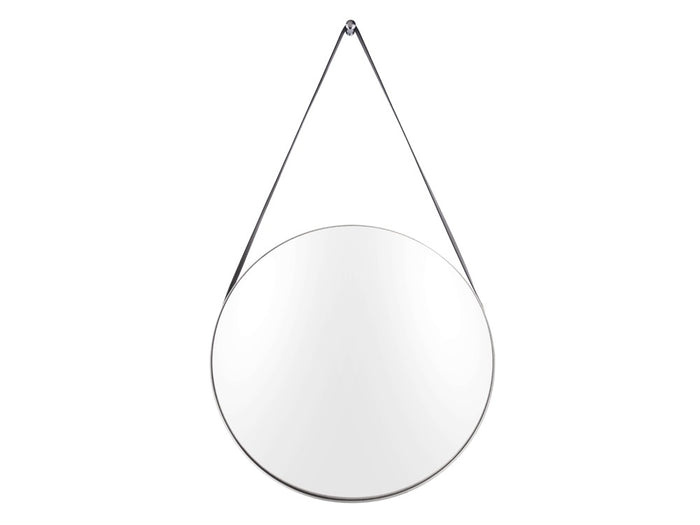 pt, Balanced Spiegel Rond Staal/Leer ¯47 cm - Zilver